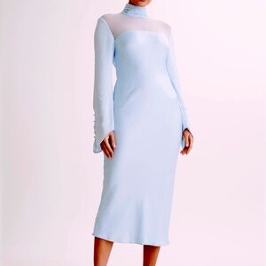 Meshki Elegant Blue Midi Dress